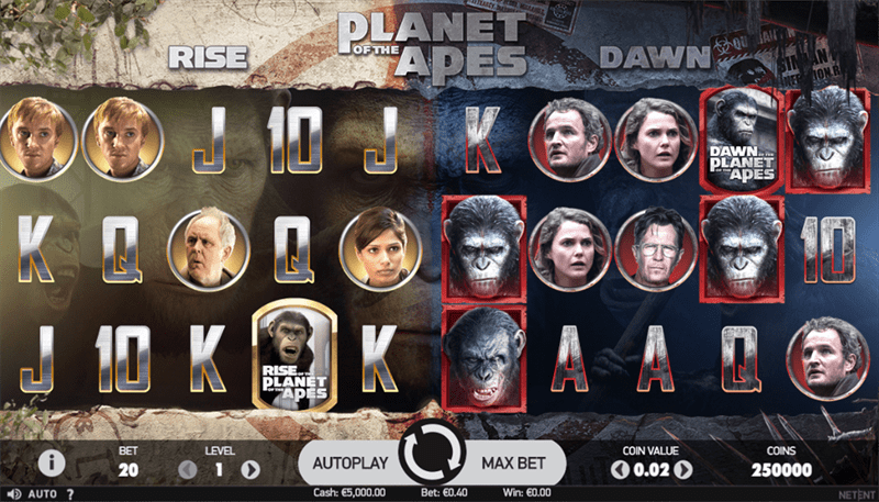 Planet of the apes videoslot