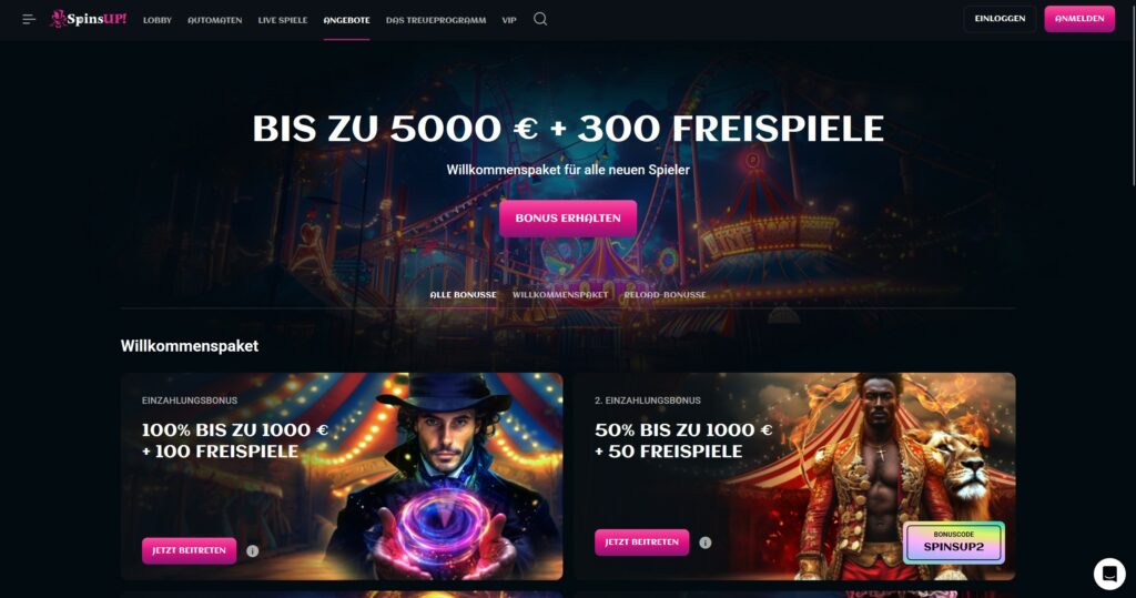 SpinsUP! Bonusangebote