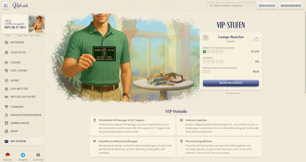 VIP Programm bei VipLuck