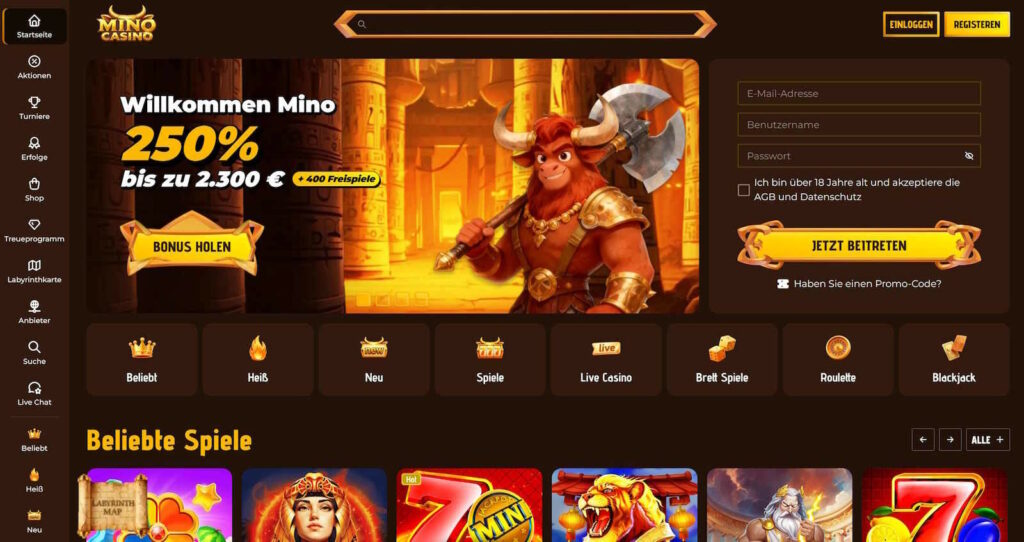 Mino Casino Startseite